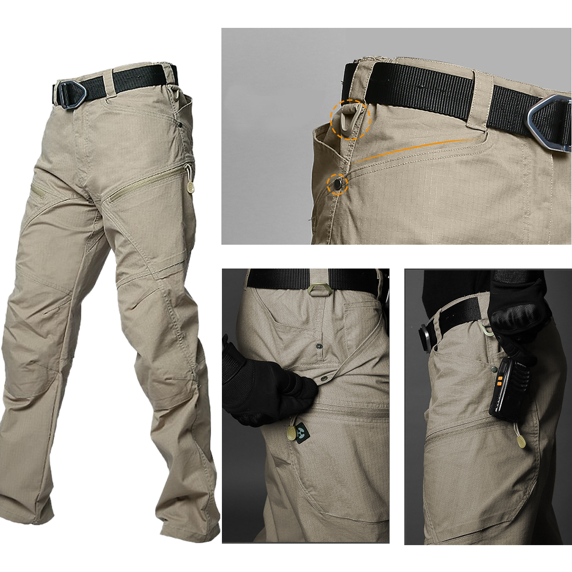 Men's Lightweight Outdoor Cargo Hiking Pants – Khaki