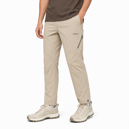 Men’s Trail Walking Trousers with Angled Zip Pocket and Knee Panels
