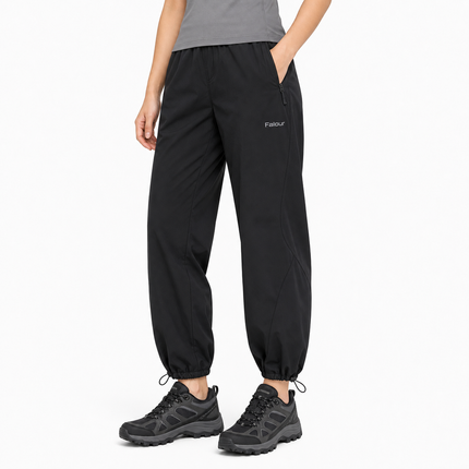 Women’s Lightweight Outdoor Jogger Trousers with Zip Pocket and Adjustable Hem