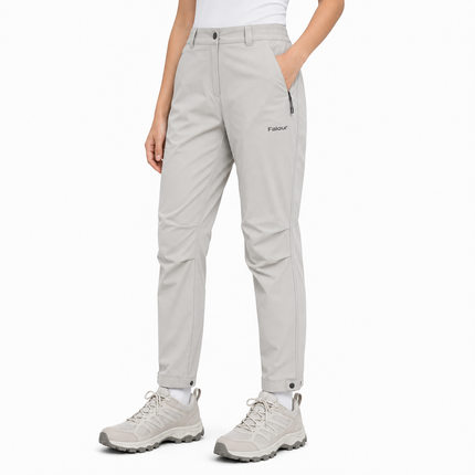 Light Grey Women’s Lightweight Outdoor Trousers with Zip Pocket