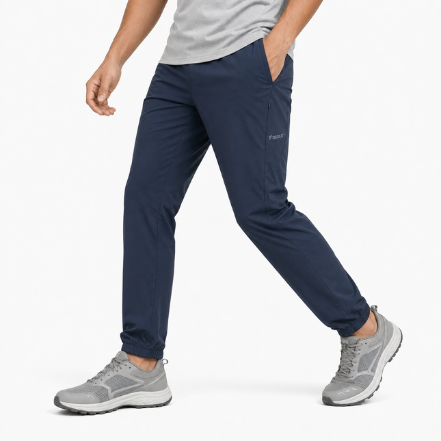 Men’s Trail Jogger Pants with Geometric Knee Panels and Zip Pocket