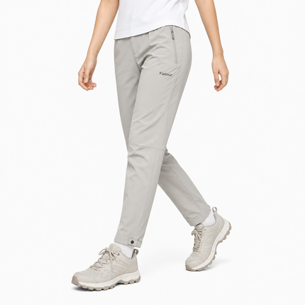 Light Grey Women’s Lightweight Outdoor Trousers with Zip Pocket