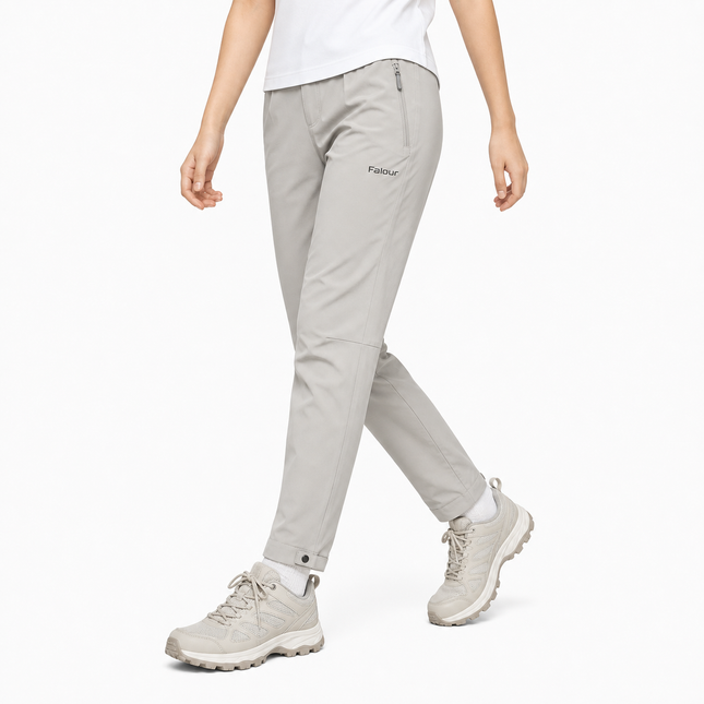 Light Grey Women’s Lightweight Outdoor Trousers with Zip Pocket