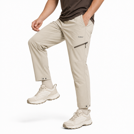 Men’s Trail Walking Trousers with Angled Zip Pocket and Knee Panels