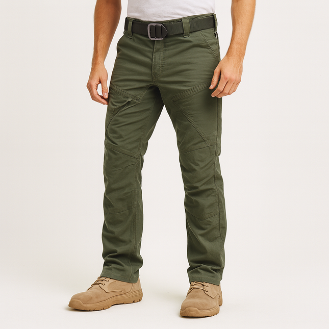 Men’s Urban Waterproof Stretch Cargo Tactical Trousers – Army Green