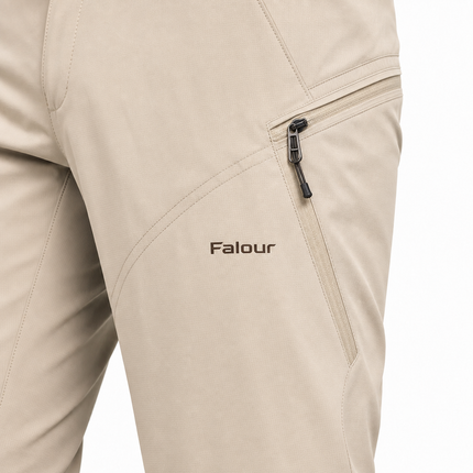 Men’s Trail Walking Trousers with Angled Zip Pocket and Knee Panels