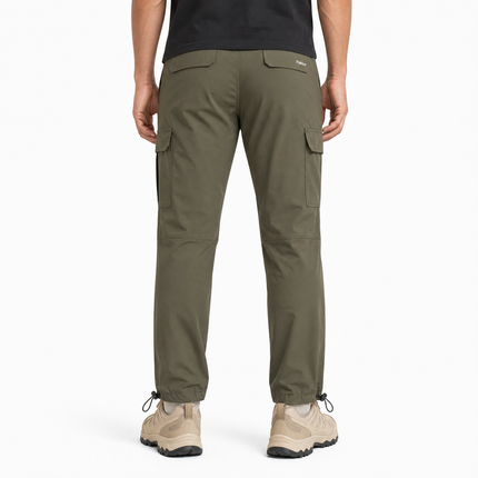 Men’s Olive Green Walking Cargo Pants with Utility Pockets