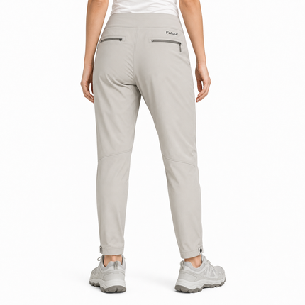 Light Grey Women’s Lightweight Outdoor Trousers with Zip Pocket