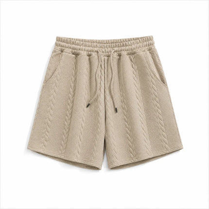 Men’s Casual Jacquard Shirt and Shorts Set Lightweight Summer Outfit