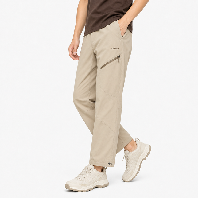Men’s Trail Walking Trousers with Angled Zip Pocket and Knee Panels