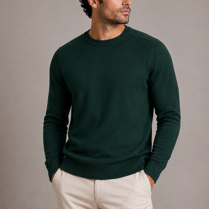 Men's Crew Neck Fine Knit Sweater
