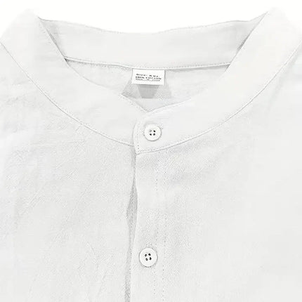 Men's Linen Cotton Long Sleeve Casual Set
