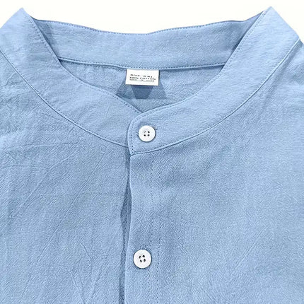 Men's Linen Cotton Long Sleeve Casual Set