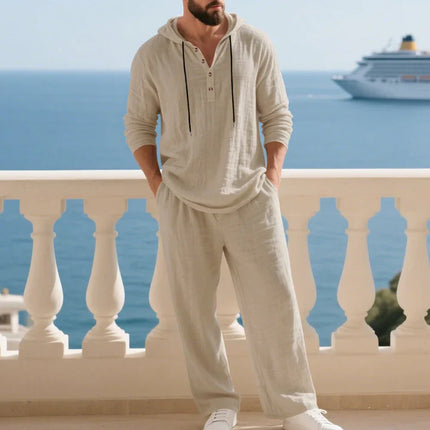 Men's Linen Cotton Soft Breathable Set