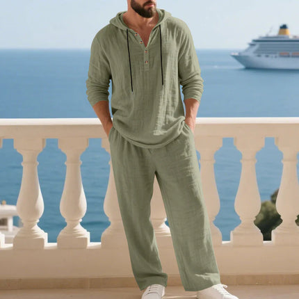 Men's Linen Cotton Soft Breathable Set